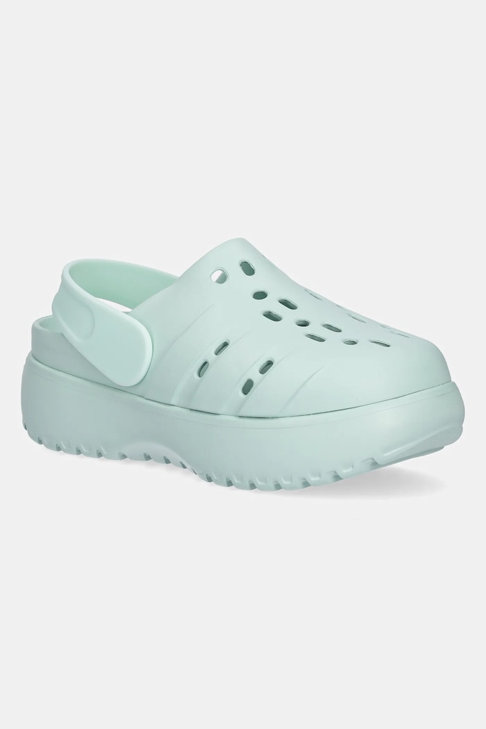 Šľapky adidas Adilette Clog Platform plochý tyrkysová JR2625