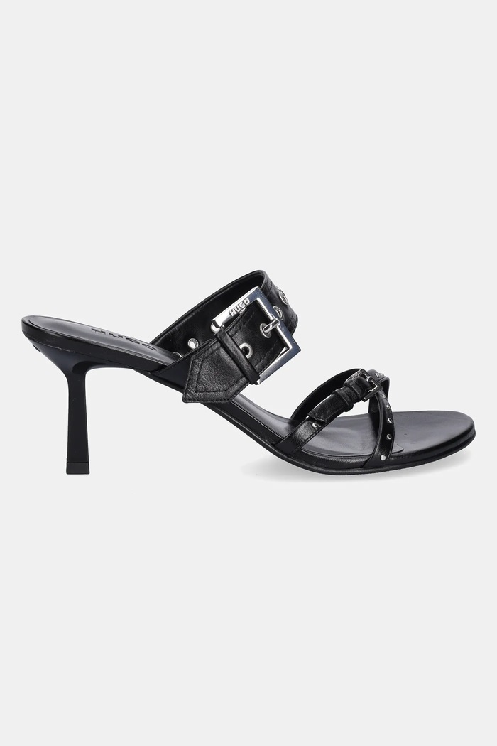 HUGO slapi de piele Katniss 50542113.001 negru SS25