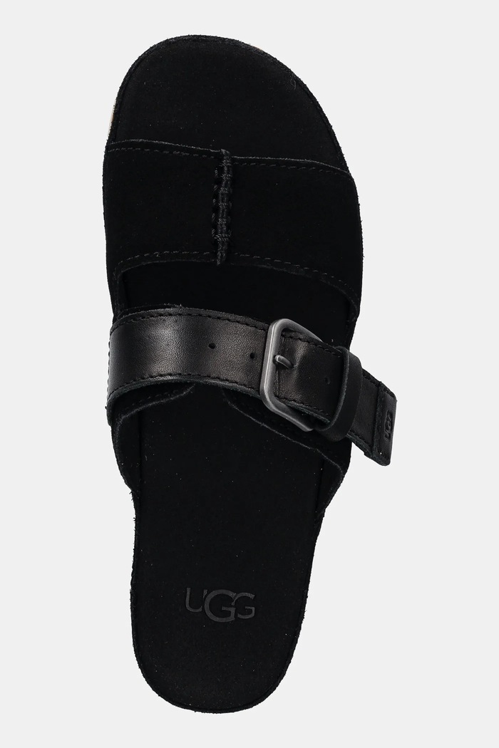 UGG klapki zamszowe Aubrey Slide czarny 1167451.BLK