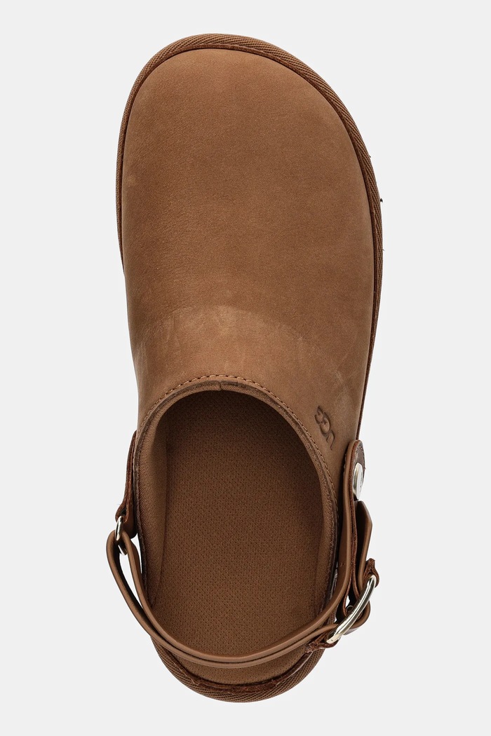 Чехли от набук UGG Goldenstar Villa Clog кафяв 1169590.CHE
