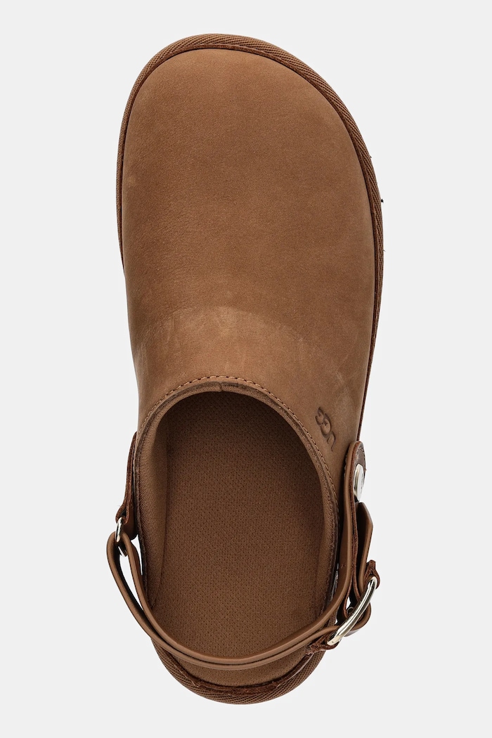 Чехли от набук UGG Goldenstar Villa Clog кафяв 1169590.CHE