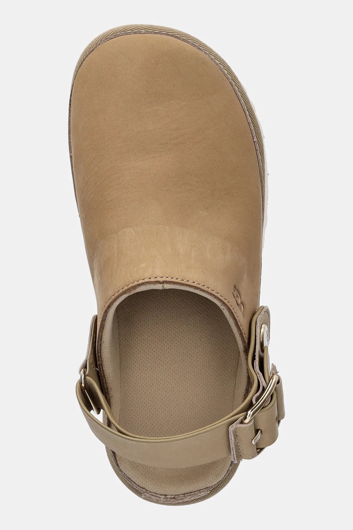 Чехли от набук UGG Goldenstar Villa Clog бежов 1169590.MDSD