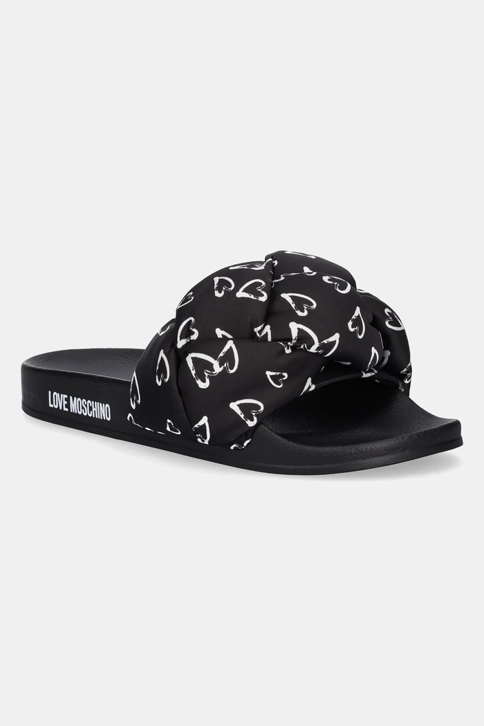Love Moschino klapki tekstylny czarny JA28312G0MIW100B
