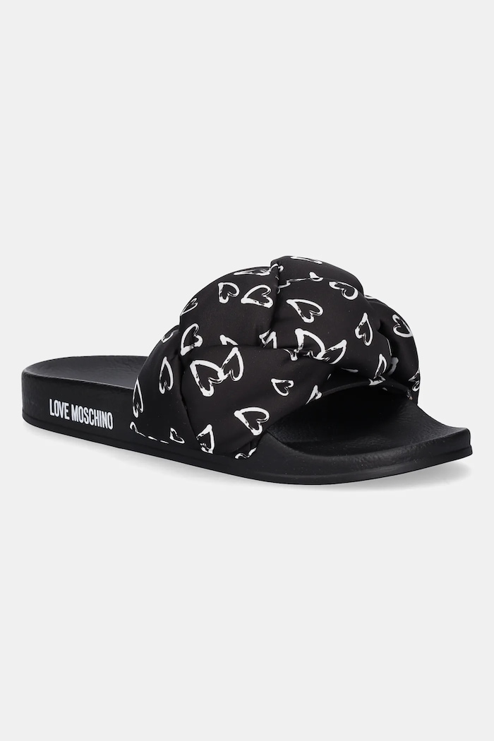 Love Moschino klapki tekstylny czarny JA28312G0MIW100B