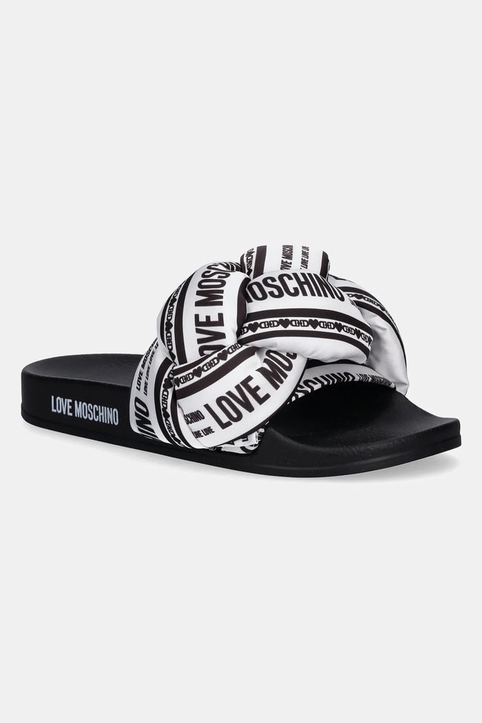 Love Moschino klapki tekstylny czarny JA28312G0MIW310A