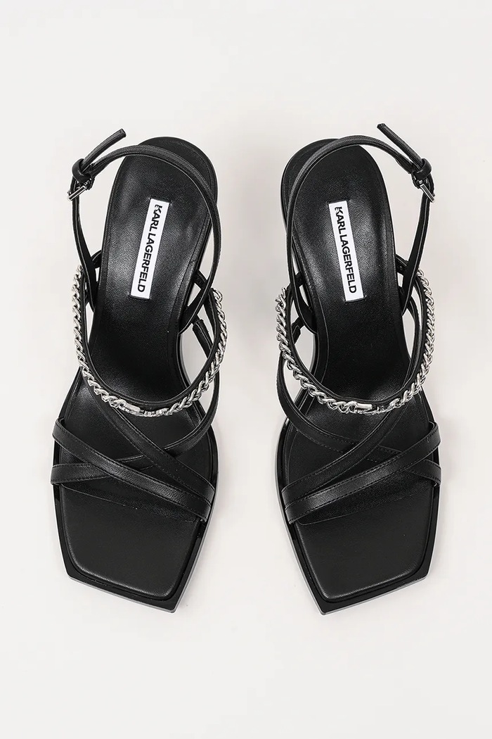 Karl Lagerfeld sandały skórzane KARMEL czarny KL33625.000