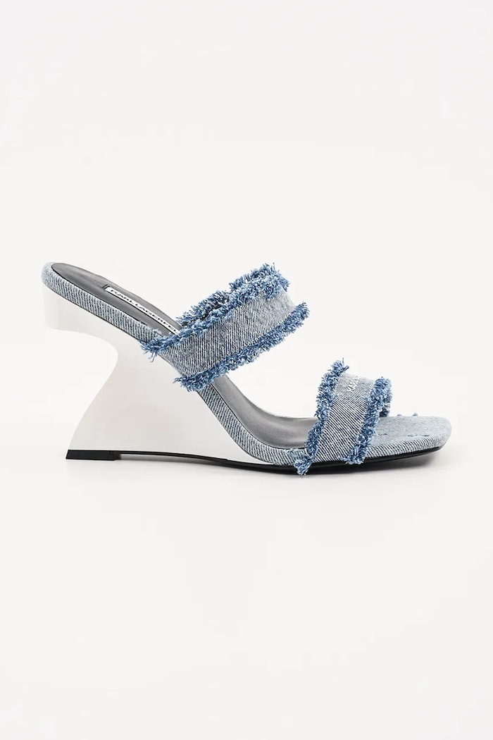 Karl Lagerfeld papuci WAVERLY coturn albastru KL34611D.DLB
