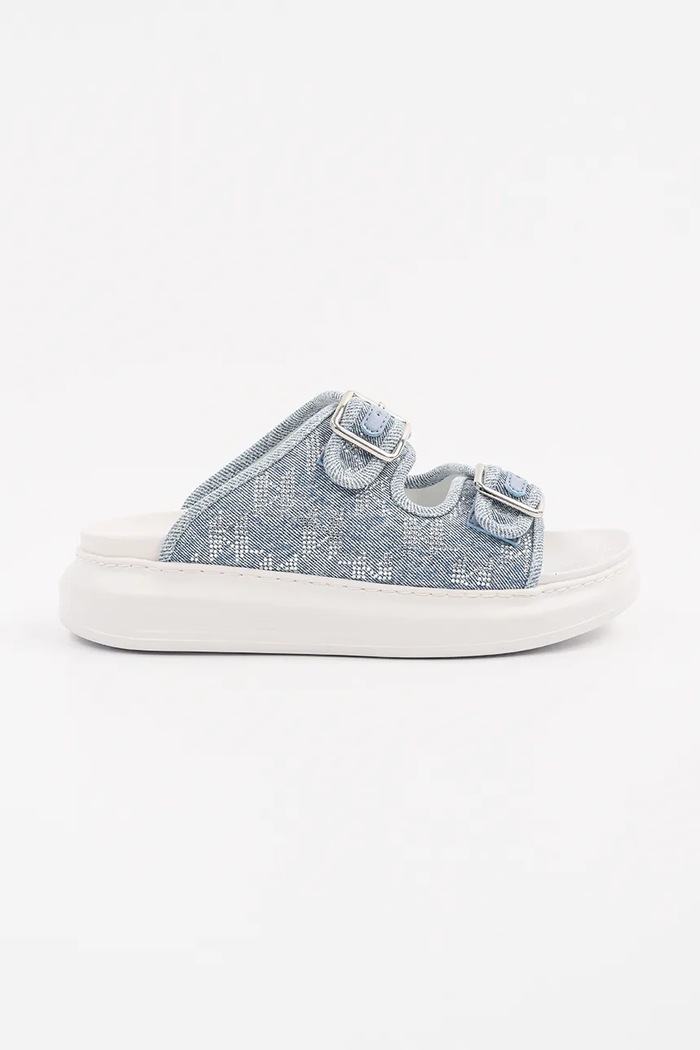Παντόφλες Karl Lagerfeld KAPRI SLIDE ίσια πλατφόρμα μπλε KL62505A.DAB