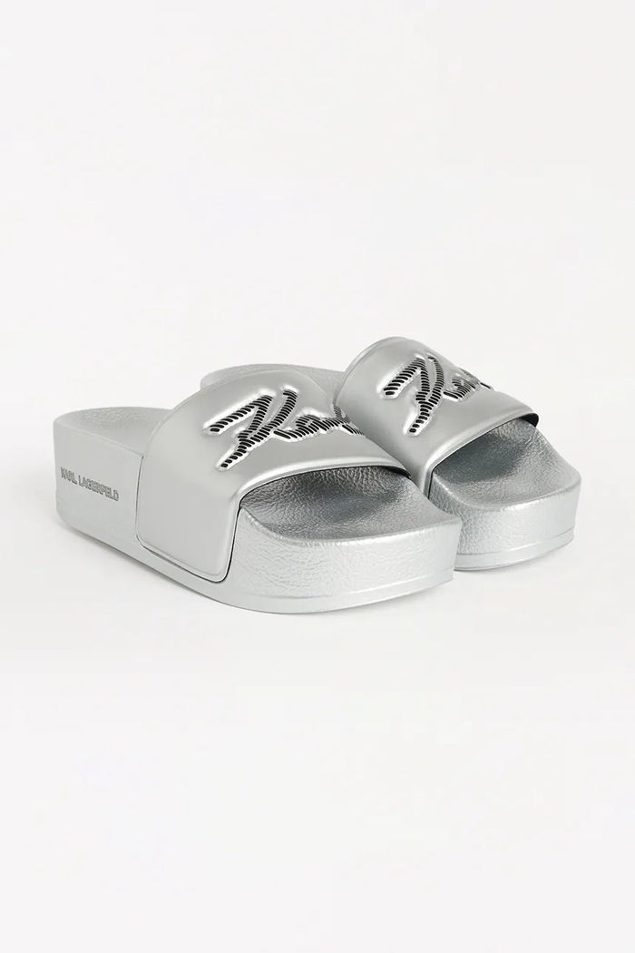 Pantofle Karl Lagerfeld KONDO MAXI KL80872.VSL stříbrná SS25