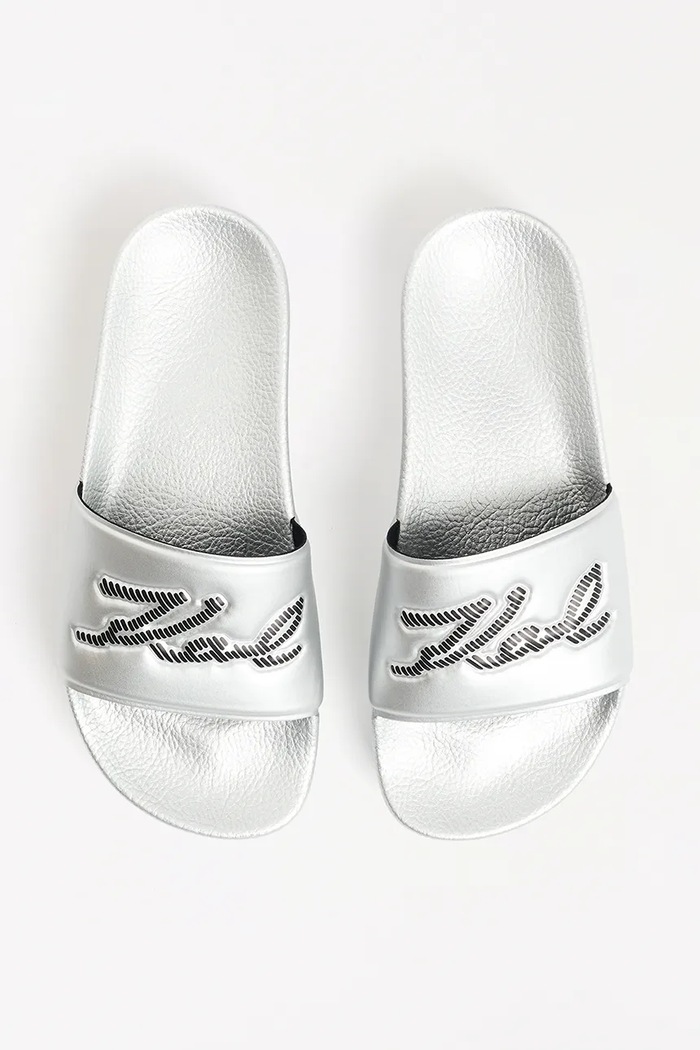 Pantofle Karl Lagerfeld KONDO MAXI stříbrná KL80872.VSL