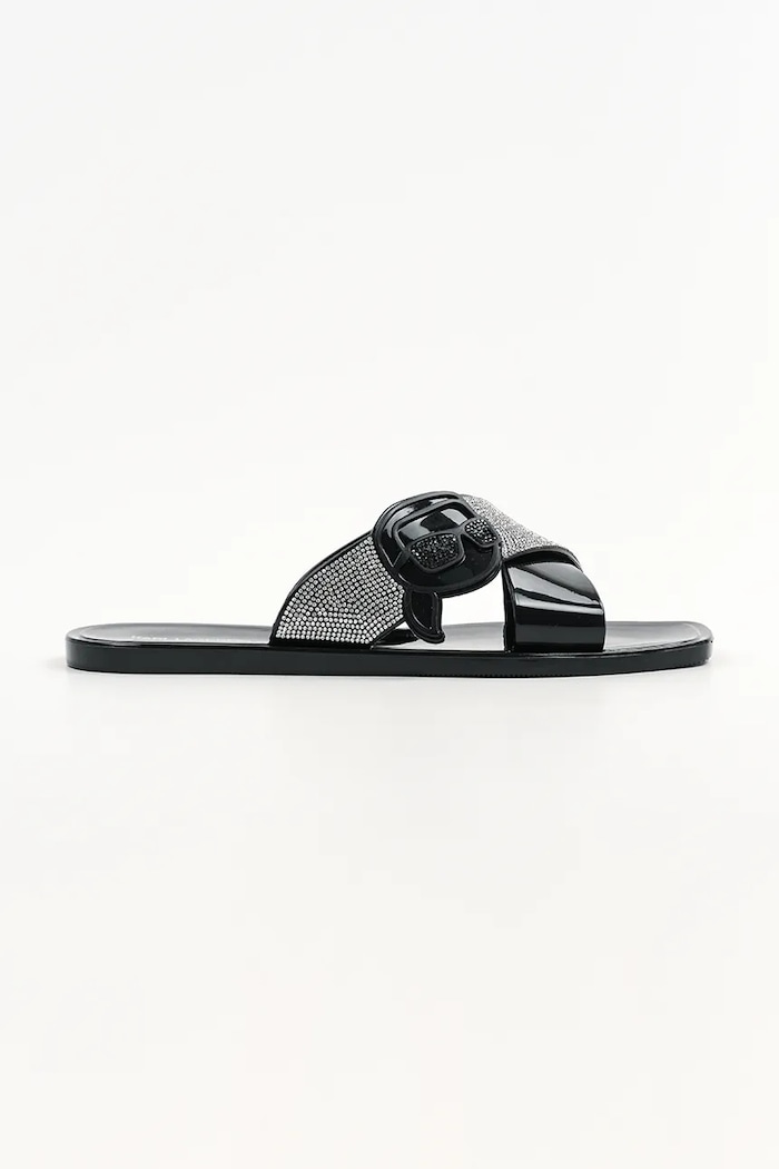 Παντόφλες Karl Lagerfeld JELLY III φλατ μαύρο KL80004S.V0S