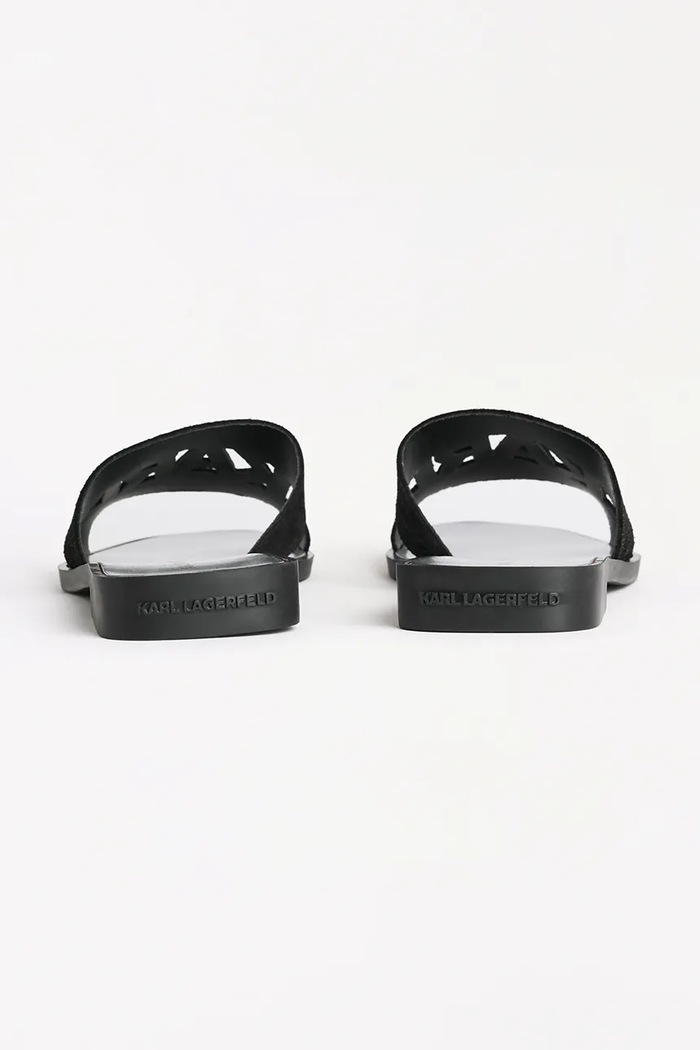 Încălțăminte Karl Lagerfeld papuci din piele SKOOT II KL80402.5S0 negru