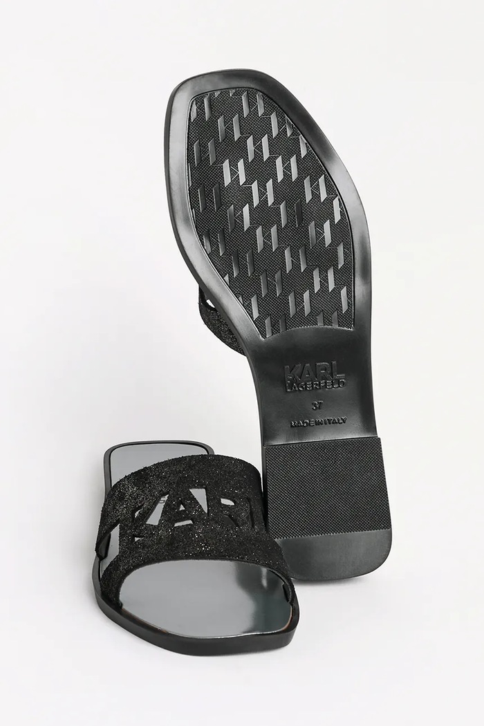 Karl Lagerfeld papuci din piele SKOOT II KL80402.5S0 negru