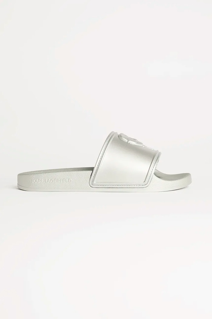 Šľapky Karl Lagerfeld KONDO 2.0 plochý strieborná KL80919M.VSL