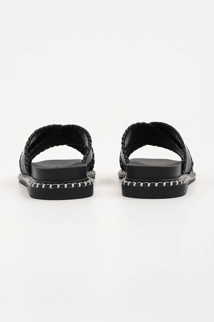 Scarpe Karl Lagerfeld ciabatte slide in pelle KLEO KL81372.000 nero