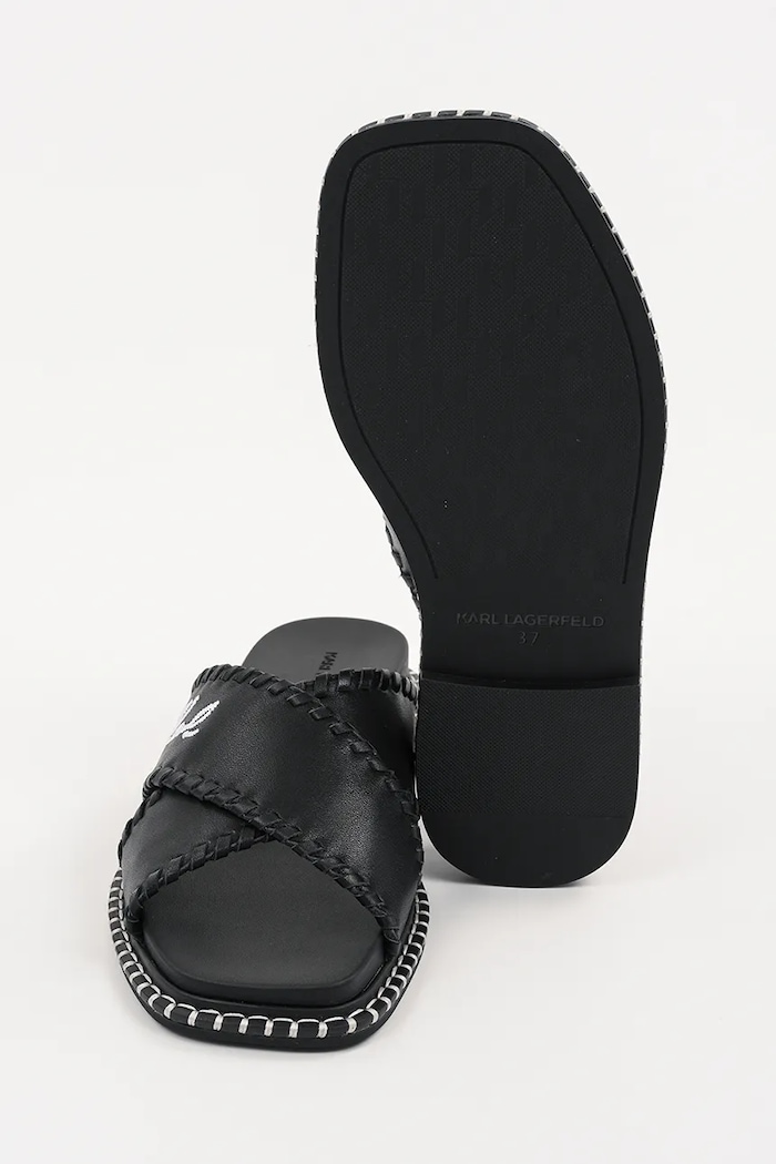 Karl Lagerfeld ciabatte slide in pelle KLEO KL81372.000 nero