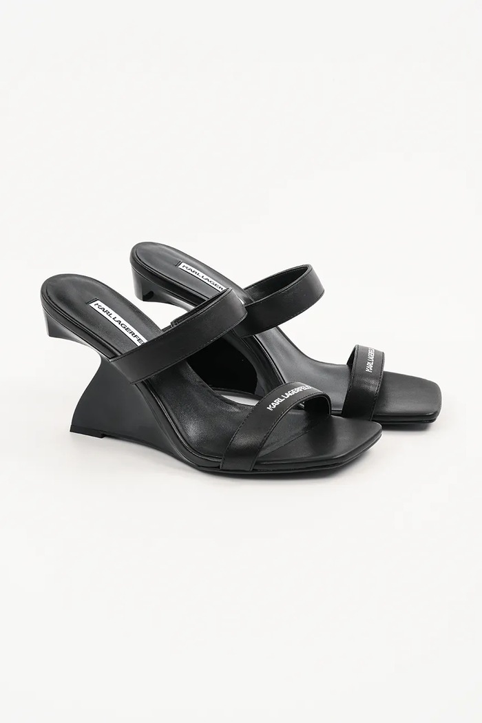 Karl Lagerfeld ciabatte slide in pelle WAVERLY KL34611.000 nero SS26