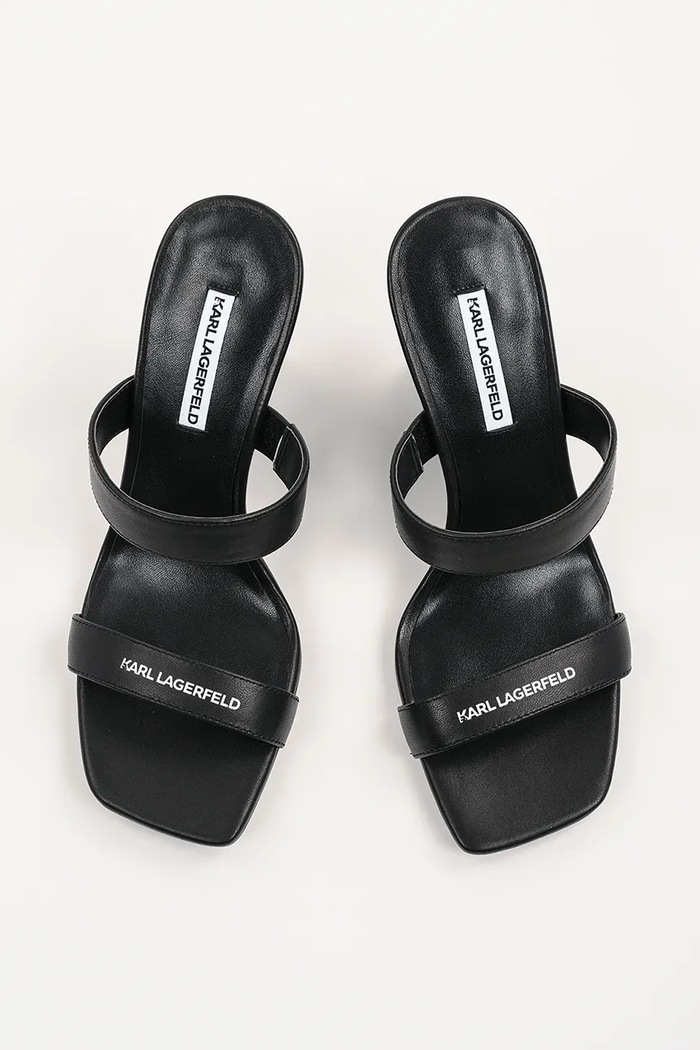 Karl Lagerfeld ciabatte slide in pelle WAVERLY nero KL34611.000