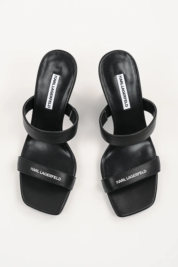 Karl Lagerfeld ciabatte slide in pelle WAVERLY nero KL34611.000