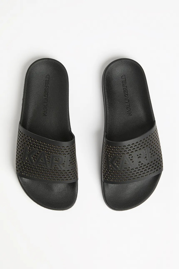 Karl Lagerfeld bőr papucs KONDO 2.0 fekete KL80915.000