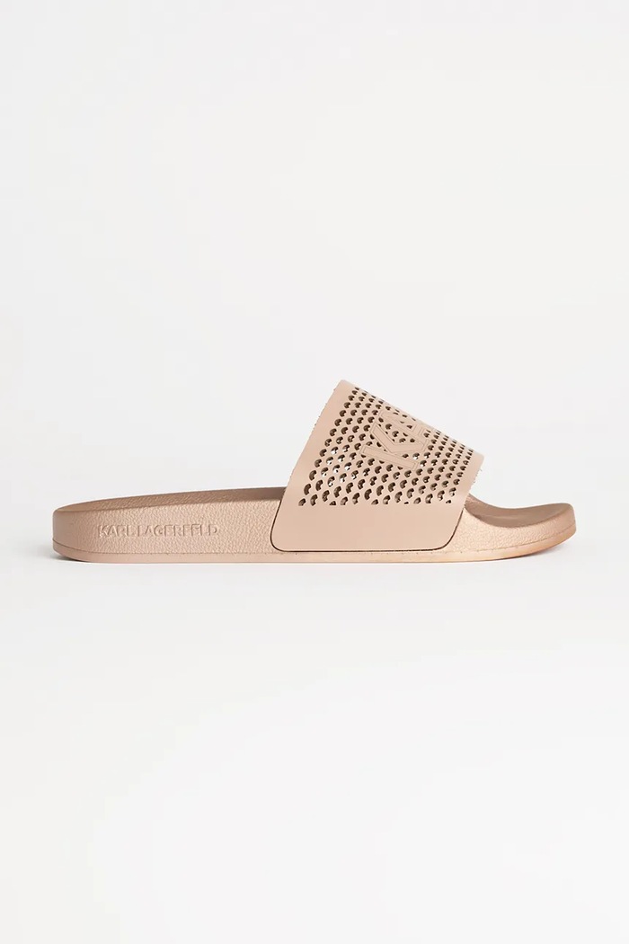 Karl Lagerfeld Șlapi de piele KONDO 2.0 aur KL80915.0T8