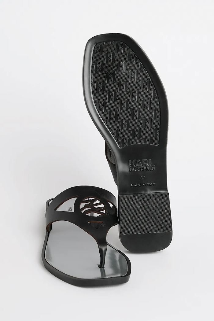 Kožené žabky Karl Lagerfeld SKOOT II KL80407.000 čierna