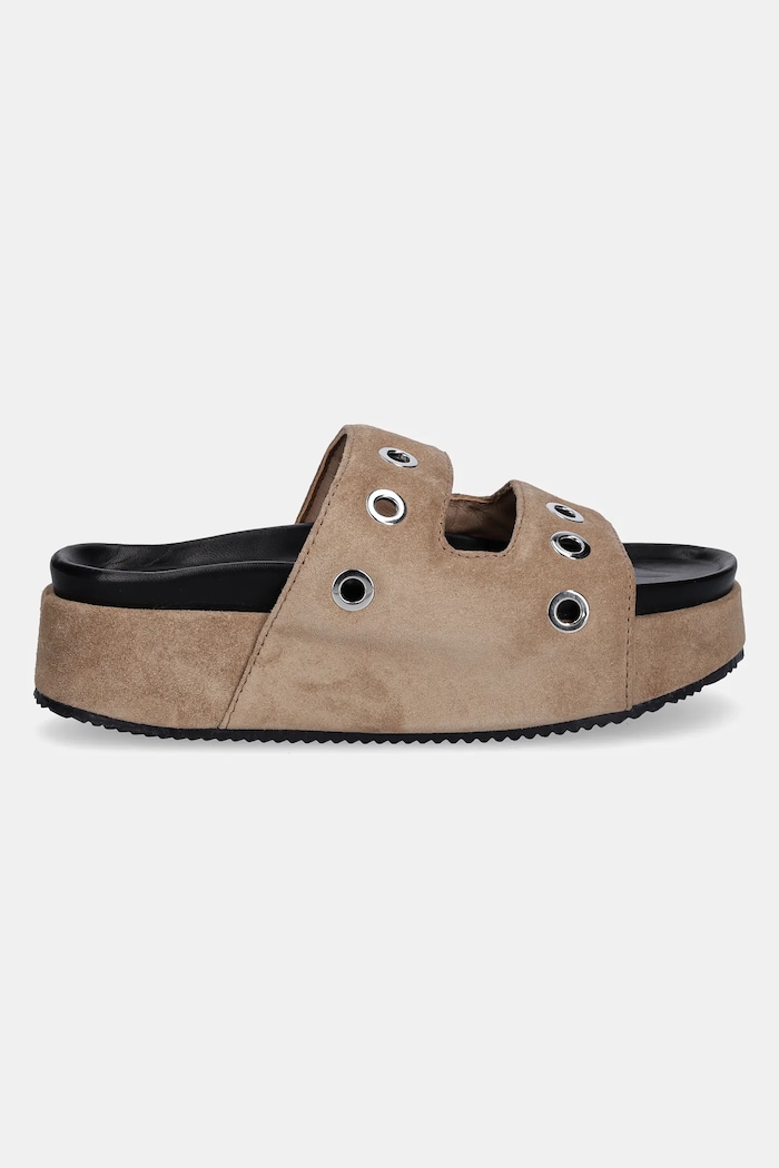 Semišové šľapky Inuikii Suede Studs 1004.005.0151.163 hnedá SS25