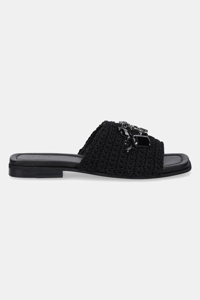 Чехли Inuikii Woven Strap Stones 1004.003.0601.000 черен SS25