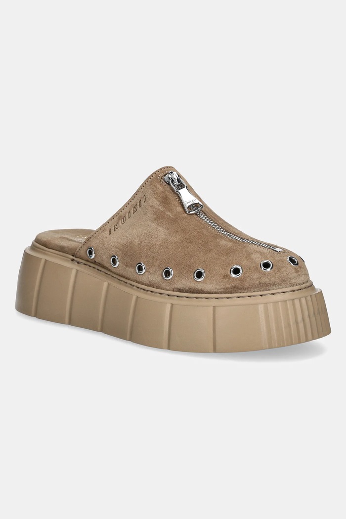 Inuikii klapki zamszowe Matilda Mule Suede 5-8 cm beżowy 1001.017.0021.250
