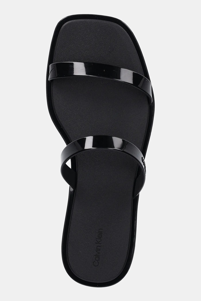 Pantofle Calvin Klein DOUBLE BAR SLIDE - JELLY černá HW0HW02417