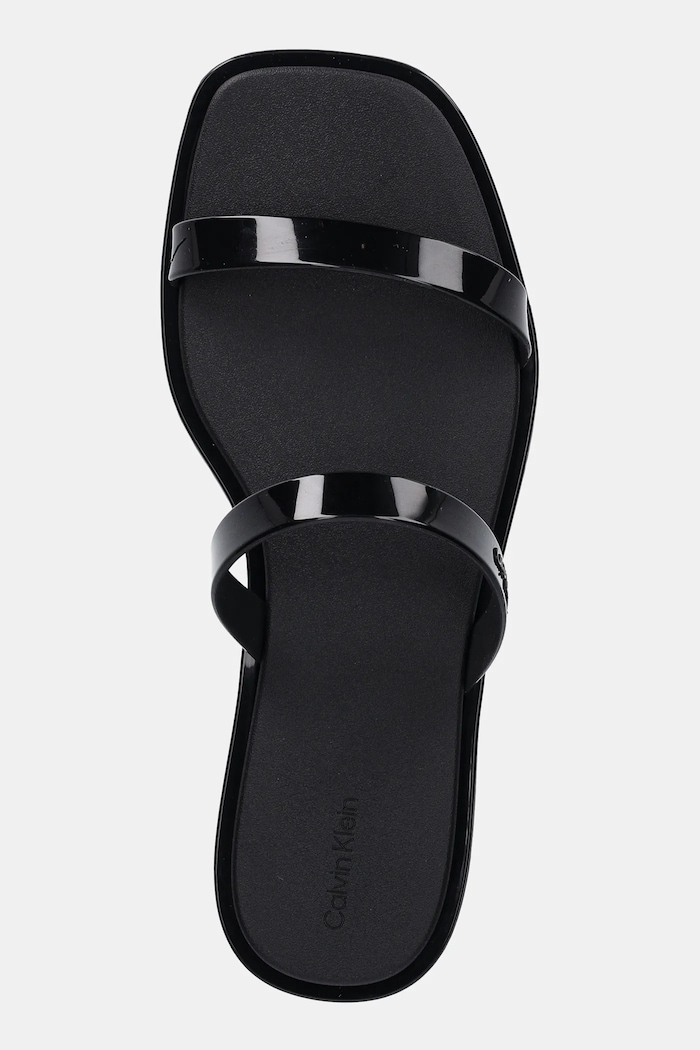 Pantofle Calvin Klein DOUBLE BAR SLIDE - JELLY černá HW0HW02417