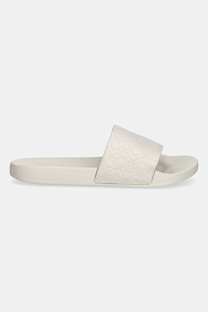 Natikači Calvin Klein POOL SLIDE - JACQ HW0HW02420 bež SS25
