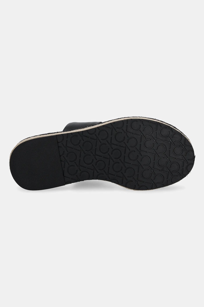 Calvin Klein ciabatte slide in pelle FLATFORM WEDGE SLIDE - HE HW0HW02374 nero