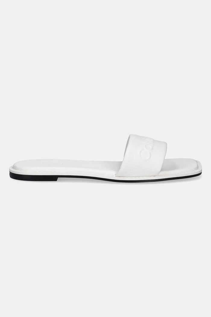 Calvin Klein klapki FLAT SLIDE - HE HW0HW02378 biały SS25