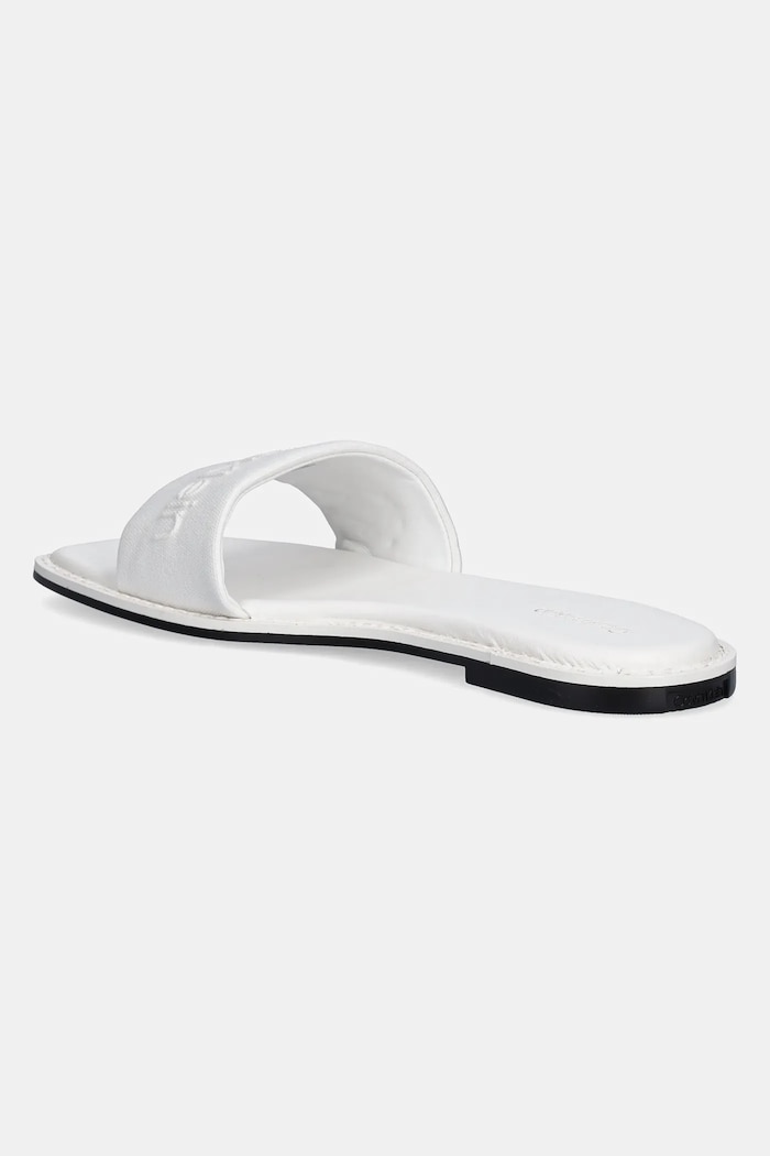 Obuwie Calvin Klein klapki FLAT SLIDE - HE HW0HW02378 biały