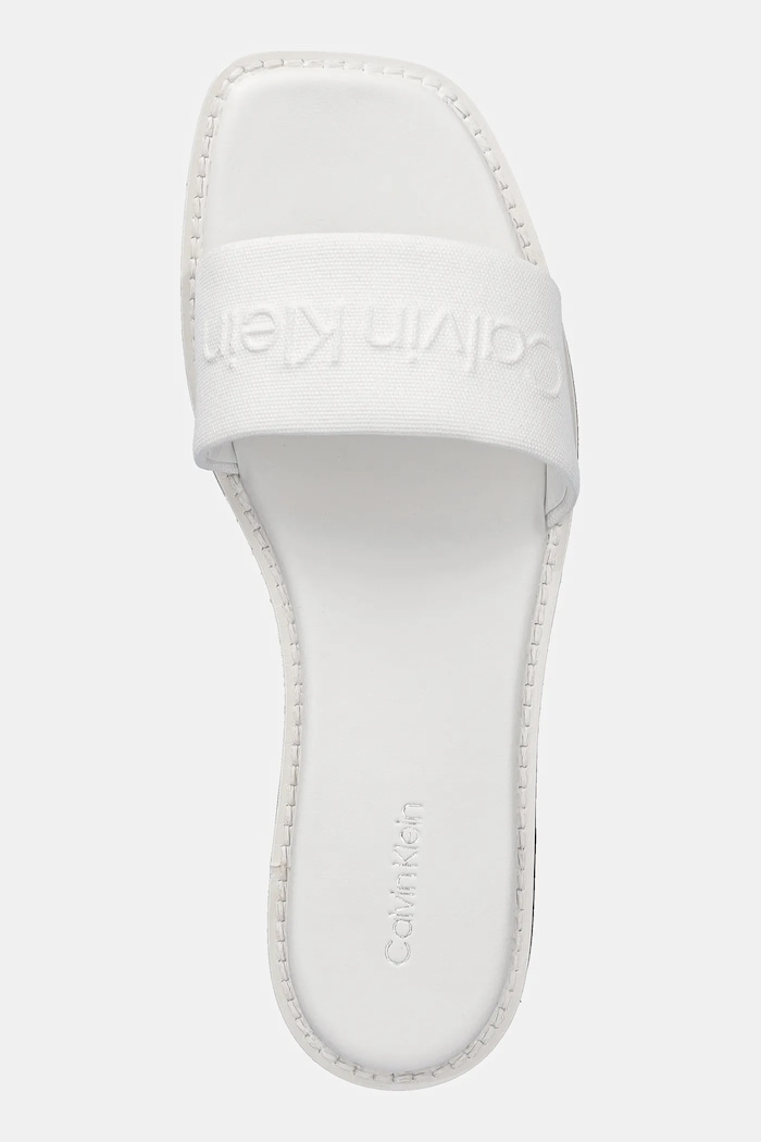 Calvin Klein klapki FLAT SLIDE - HE biały HW0HW02378