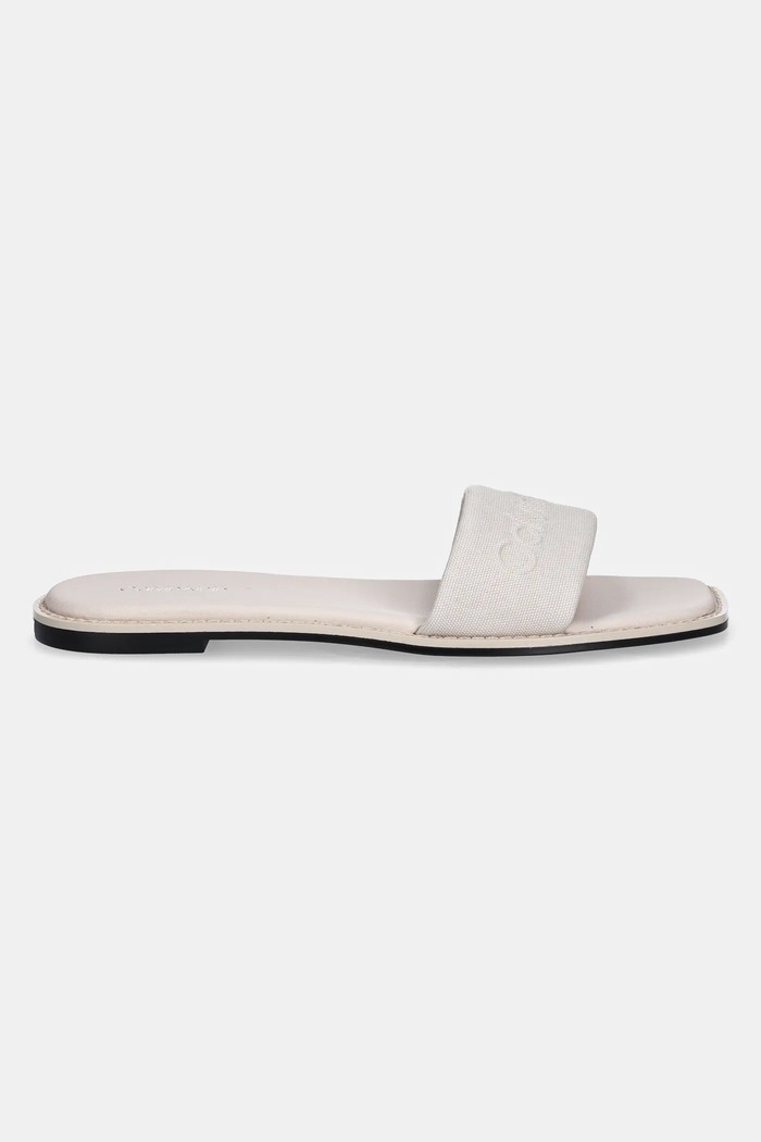 Calvin Klein papuci FLAT SLIDE - HE HW0HW02378 bej SS25