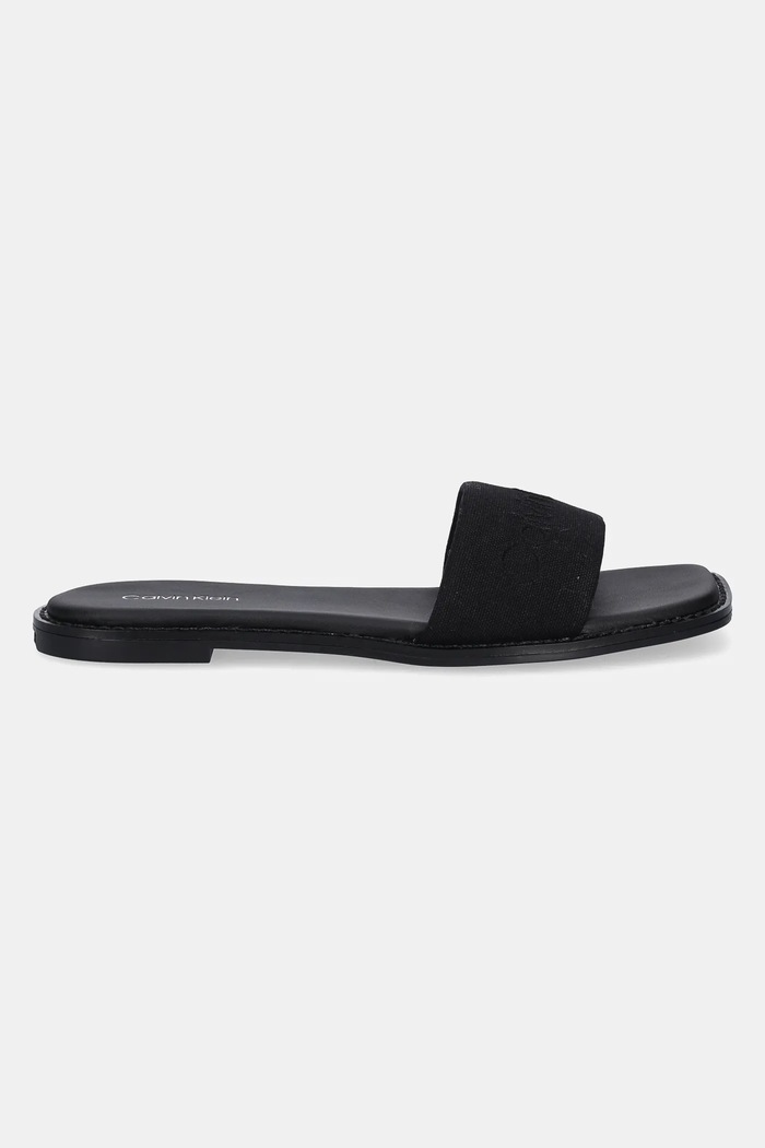 Calvin Klein papuci FLAT SLIDE - HE HW0HW02378 negru SS25
