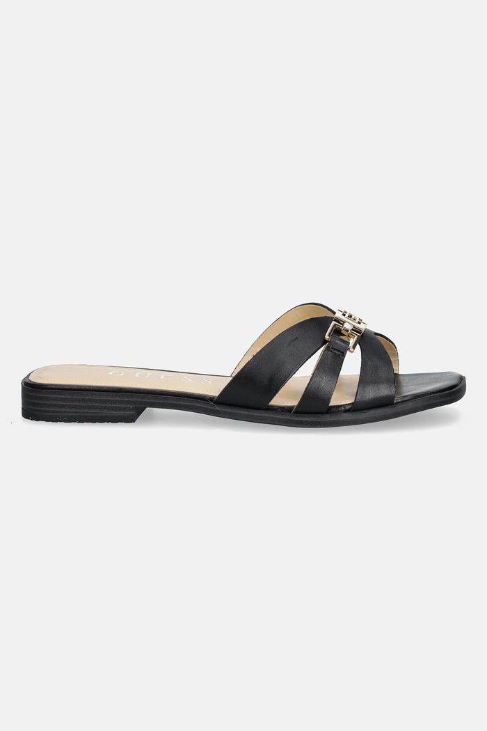 Kožené pantofle Guess REALLA FLJRLL.LEA19.BLACK černá SS25
