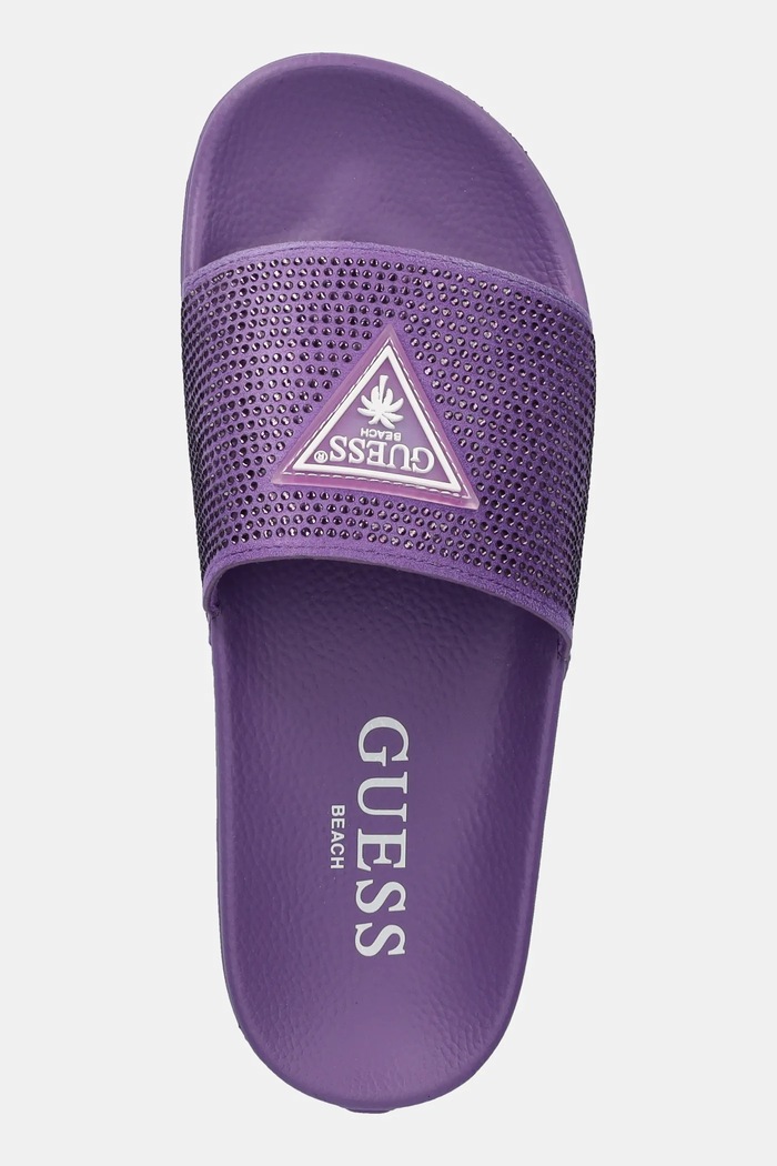 Guess papuci BEACH SLIPPERS STRASS violet E4GZ25.BB00F.G482