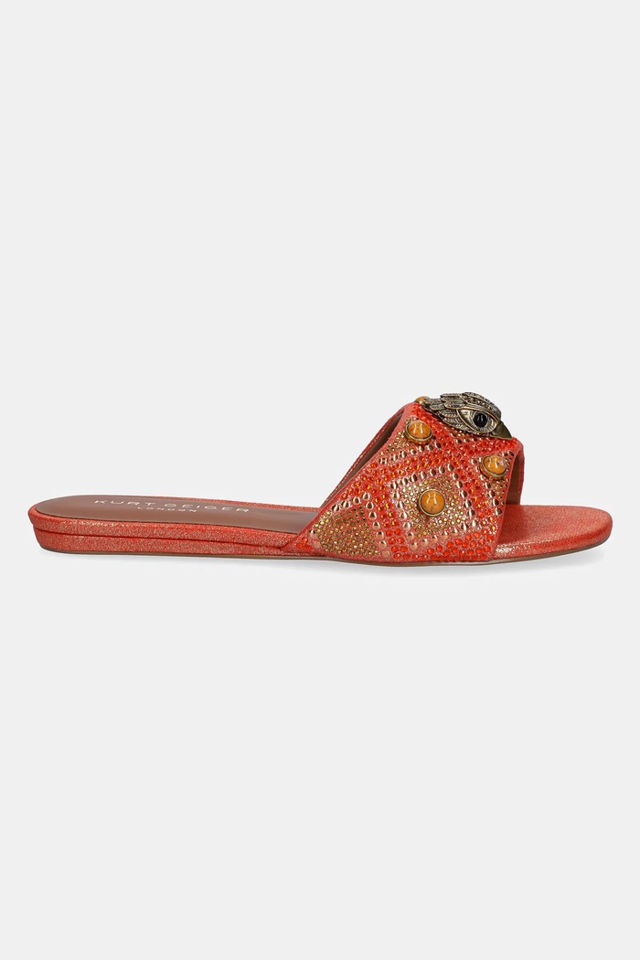 Kurt Geiger London klapki Kensington Flat Jewel 4368855609.REDCOMB pomarańczowy SS25