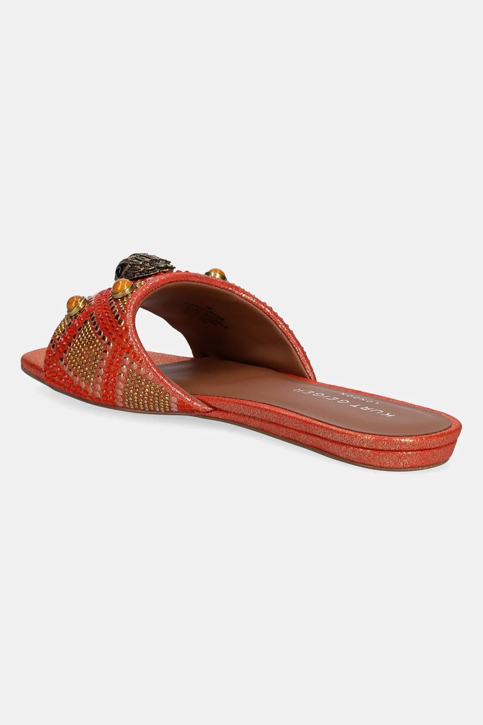 Obuwie Kurt Geiger London klapki Kensington Flat Jewel 4368855609.REDCOMB pomarańczowy