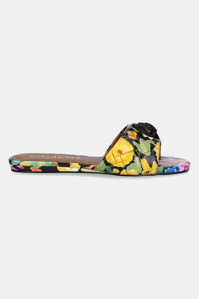 Kurt Geiger London klapki skórzane Kensington Flat Sandal 4368909109.BLKOTH czarny SS25