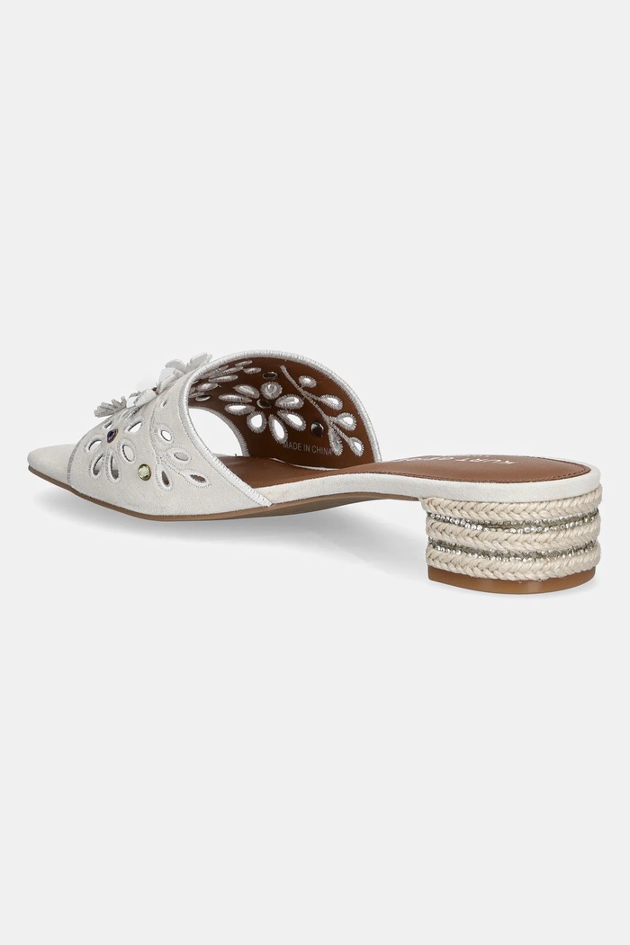 Obutev Natikači iz semiša Kurt Geiger London Flower Low Sandal 4493544209.BONECOMB siva