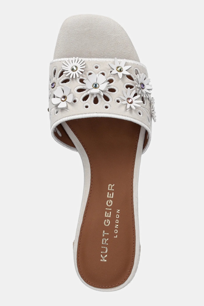 Natikači iz semiša Kurt Geiger London Flower Low Sandal siva 4493544209.BONECOMB