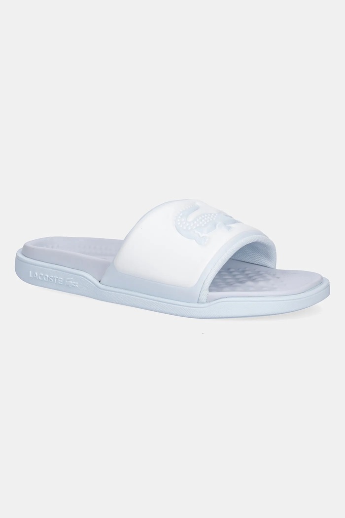 Lacoste klapki SERVE SLIDE DUAL imitacja skóry licowej niebieski 49CFA0038