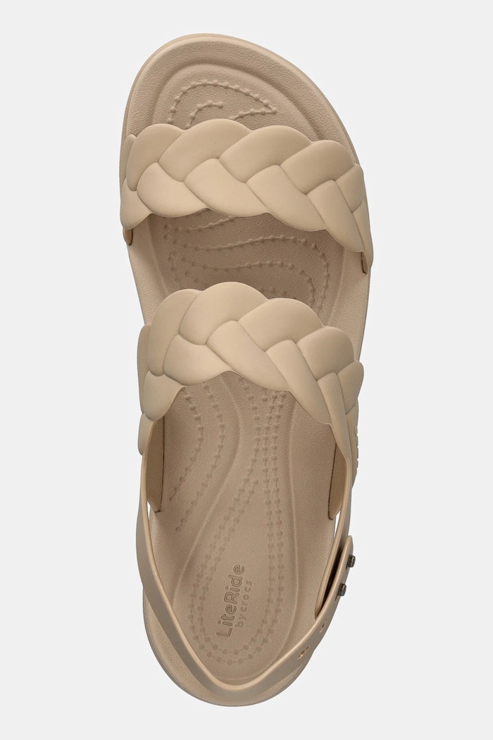 Sandały Brooklyn Woven Upper Low Wedge W Crocs 209977.212 beżowy