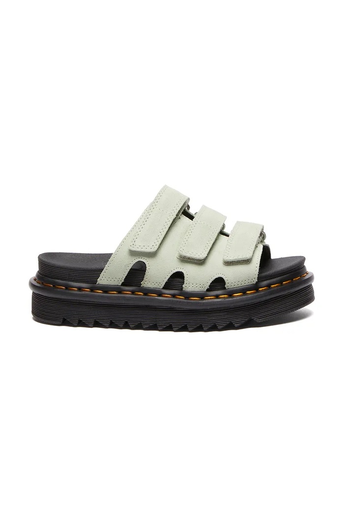 Semišové šľapky Dr. Martens Raine semišová koža zelená DM40521300