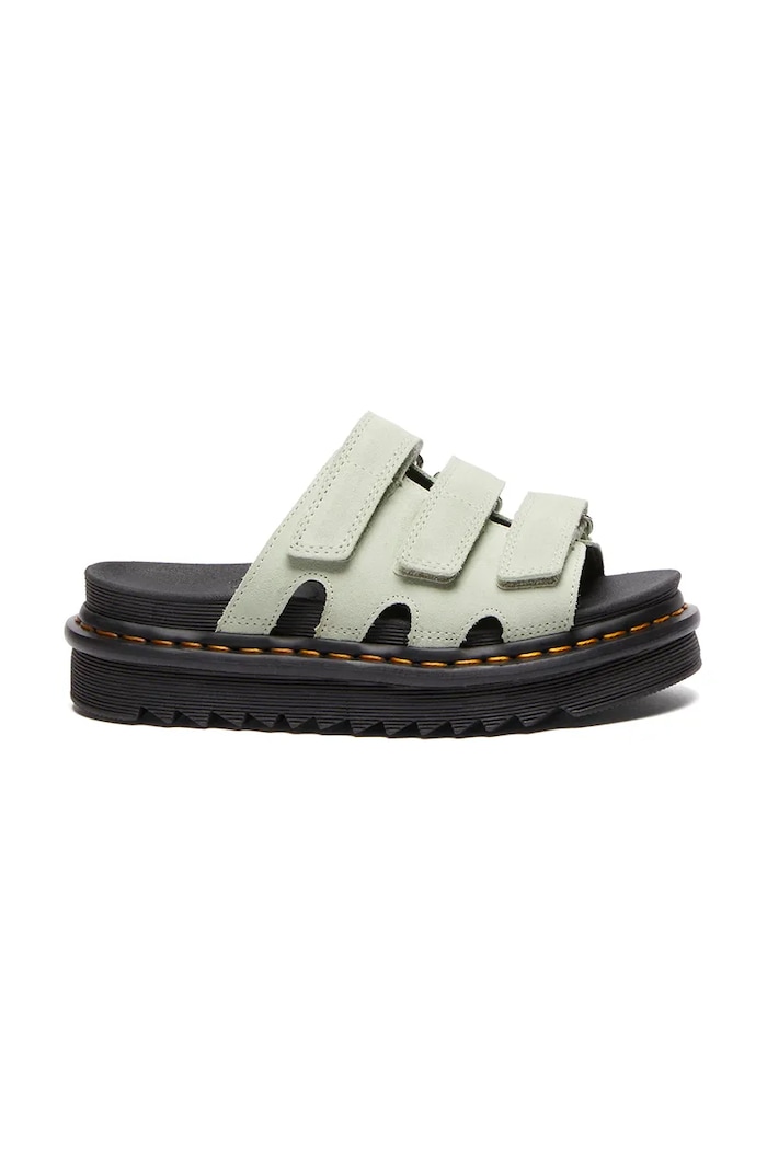 Semišové šľapky Dr. Martens Raine semišová koža zelená DM40521300