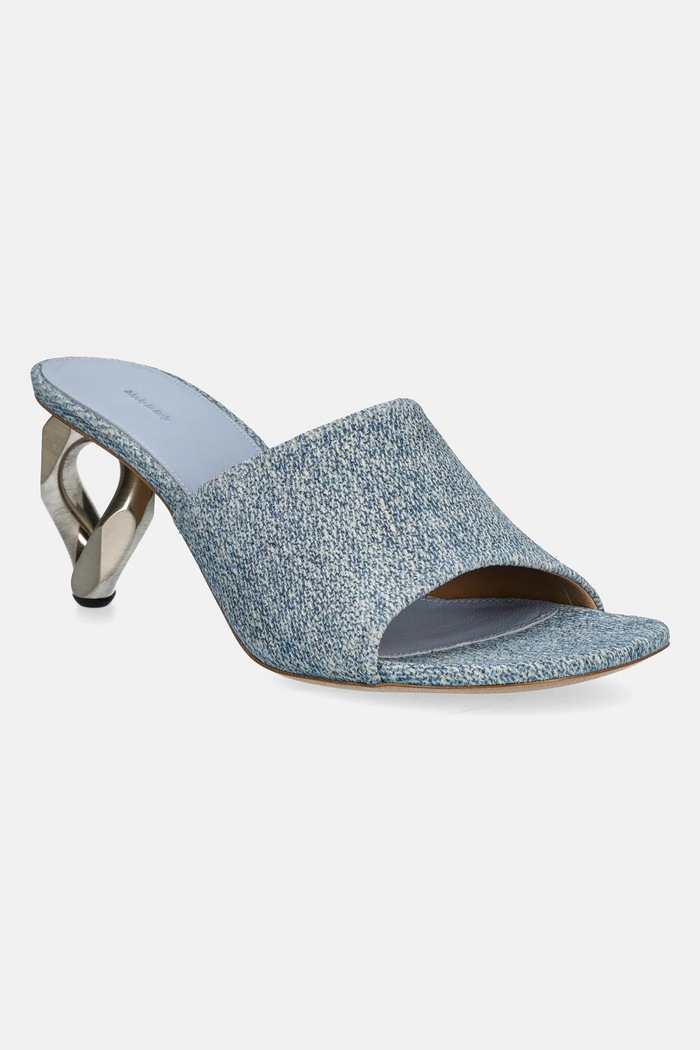 JW Anderson papucs Chain Heel Open Mule szintetikus kék SN0104.LA0238.800